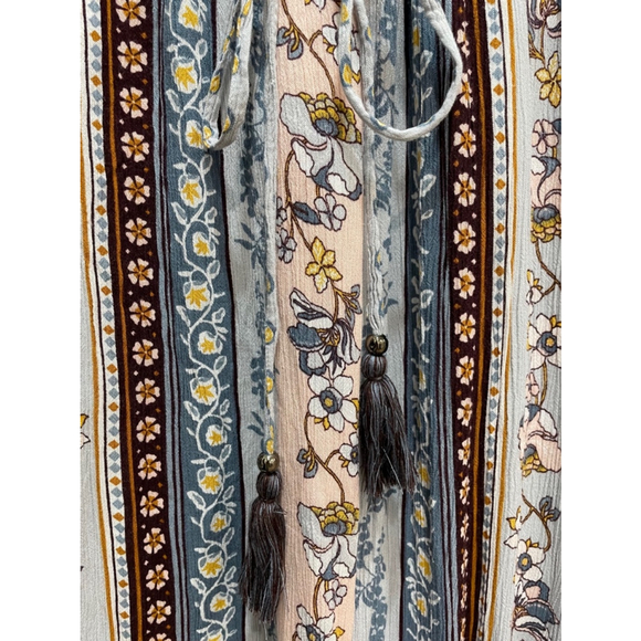 Fig Clothing Boho Cottagecore Prairie Floral Crochet Patchwork Maxi Dress XS - Picture 6 of 16